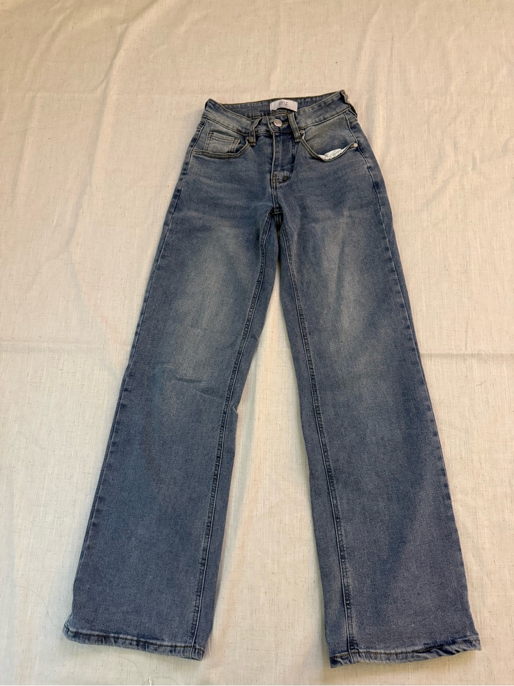 High-Rise Wide Leg Jeans in Washed Blue